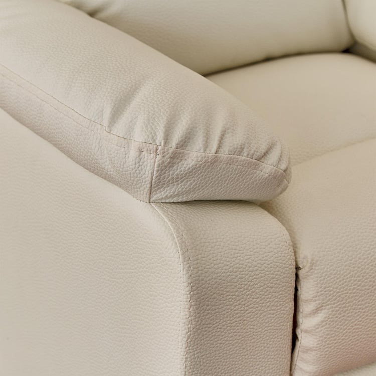 Soweto White Faux Leather 1 Seater Kids Recliner - 63cm