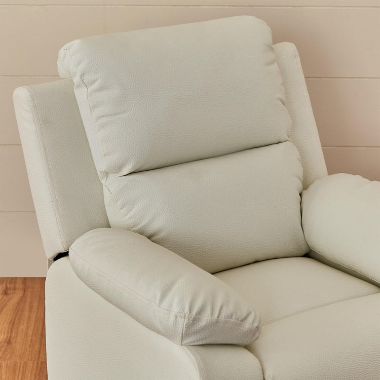 Soweto White Faux Leather 1 Seater Kids Recliner - 63cm