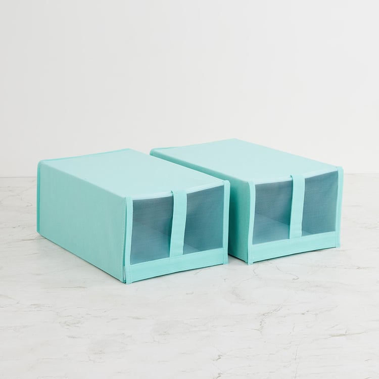 Regan Set of 2 Non-Woven Fabric Shoe Boxes