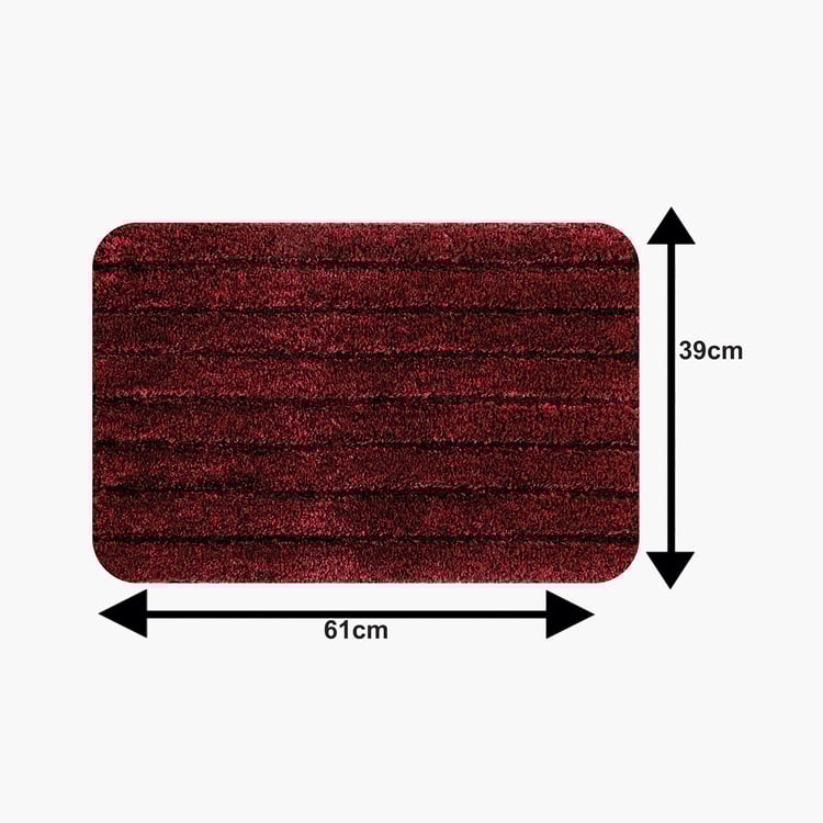 SAPROSE Cotbliss Stripes Textured Anti-Skid Doormat - 39 x 61 cm