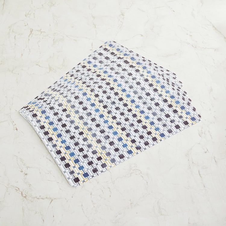 Mandarin Osaka Printed Grey Placemat- Polypropylene- Set of 6- 43 x 28 cm