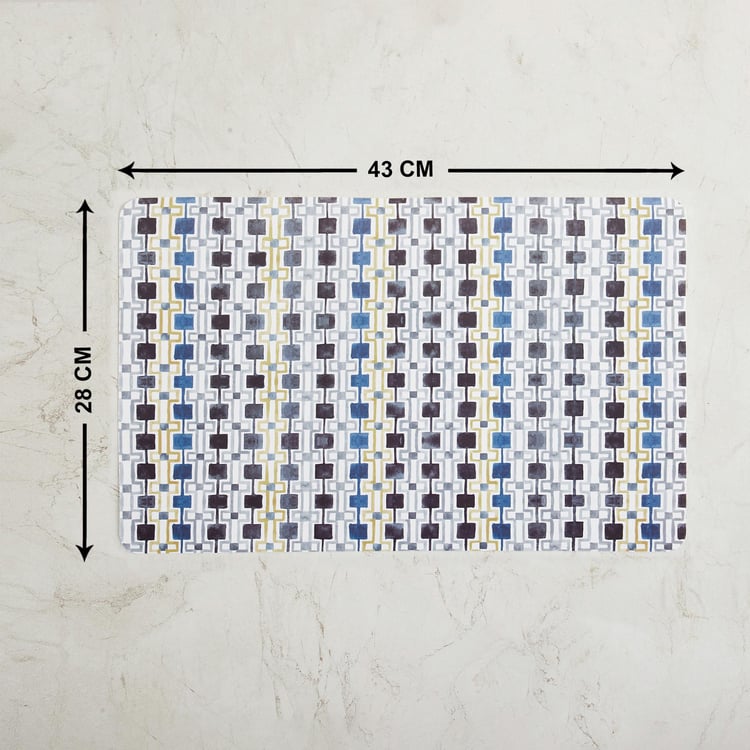 Mandarin Osaka Printed Grey Placemat- Polypropylene- Set of 6- 43 x 28 cm