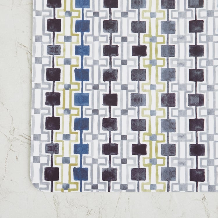 Mandarin Osaka Printed Grey Placemat- Polypropylene- Set of 6- 43 x 28 cm