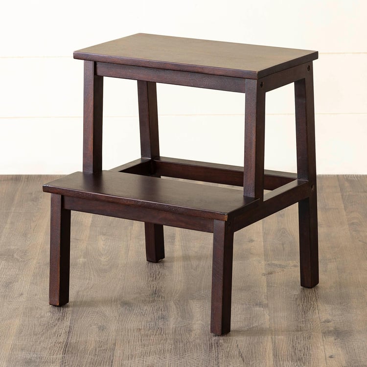 Helios Delta Mango Wood Step Stool - Brown