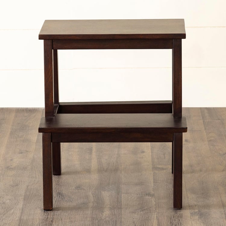 Helios Delta Mango Wood Step Stool - Brown