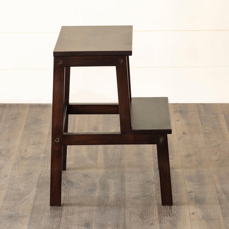 Helios Delta Mango Wood Step Stool - Brown