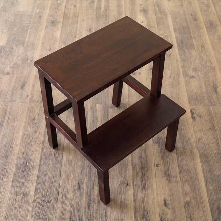 Helios Delta Mango Wood Step Stool - Brown