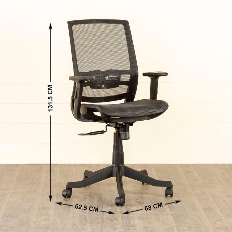 Helios Alice Mesh Medium Back Office Chair - Black