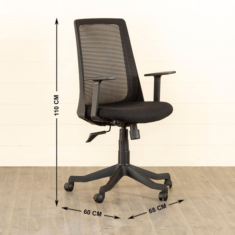 Helios Olivia Mesh Medium Back Office Chair - Black