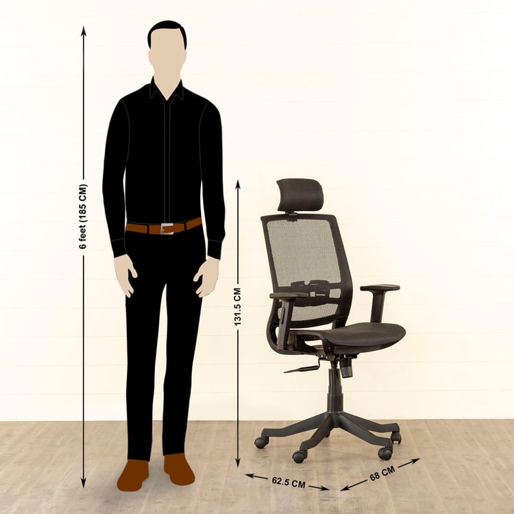 Helios Alice Mesh High Back Office Chair - Black