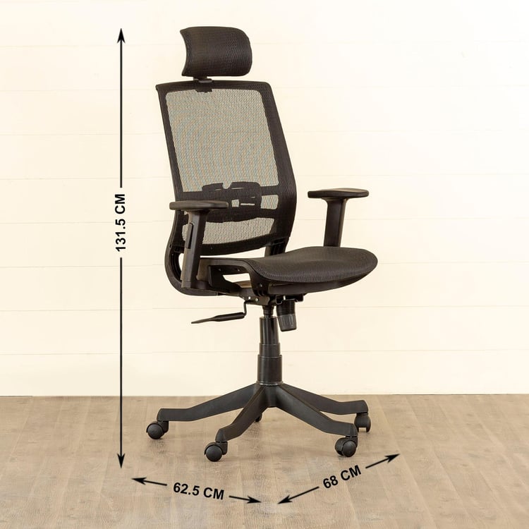 Helios Alice Mesh High Back Office Chair - Black