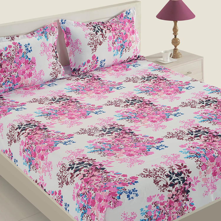 SWAYAM  Floral Print 2-Pc. Single Bedsheet  Set - 150 x 225 cm