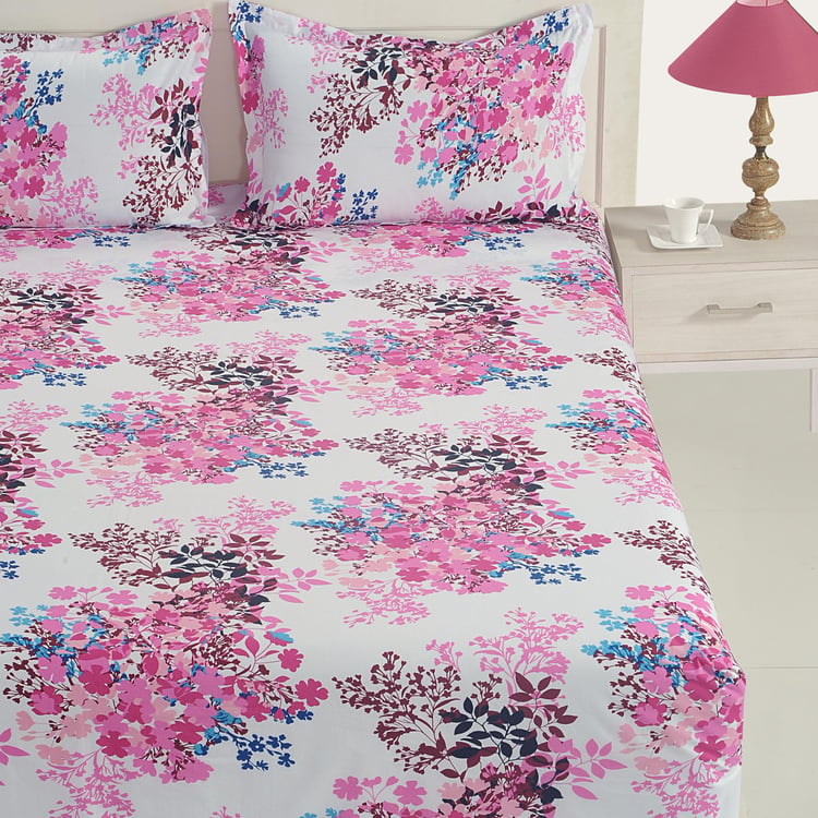 SWAYAM  Floral Print 2-Pc. Single Bedsheet  Set - 150 x 225 cm