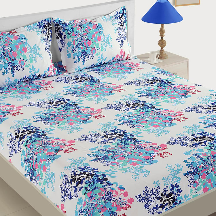 SWAYAM  Floral Print 2-Pc. Single Bedsheet  Set - 150 x 225 cm