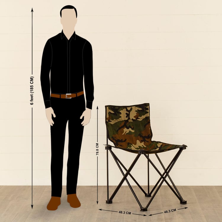 Helios Camouflage Foldable Camping Chair With Carrying Bag - Extra Large