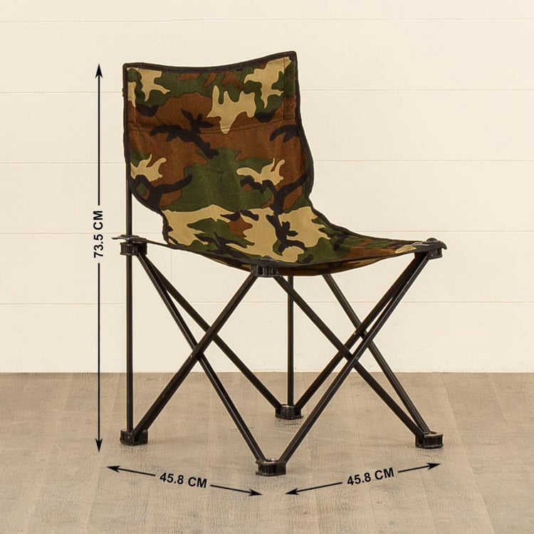 Helios Camouflage Foldable Camping Chair With Carrying Bag - Large