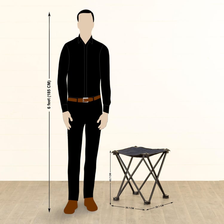 Helios Aqua Foldable Camping Stool With Carrying Bag - Large