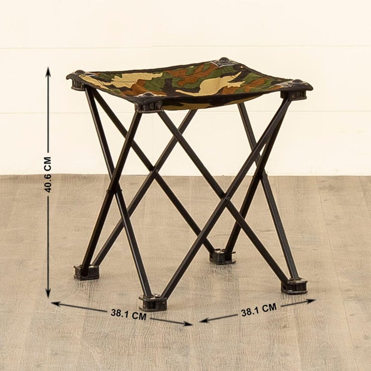 Helios Camouflage Foldable Camping Stool With Carrying Bag - Medium