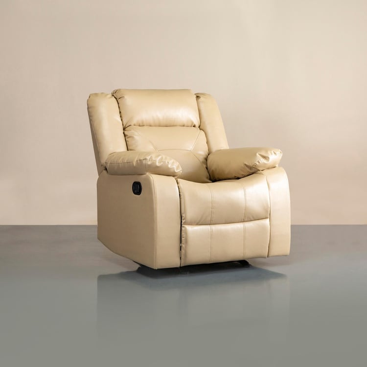 Acropolis Faux Leather 1-Seater Rocking Recliner - Beige