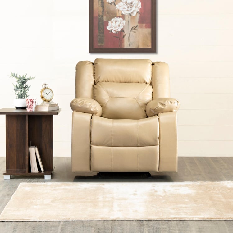 Acropolis Faux Leather 1-Seater Rocking Recliner - Beige