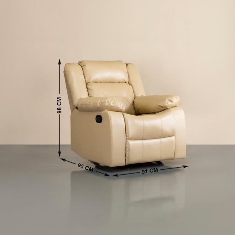 Acropolis Faux Leather 1-Seater Rocking Recliner - Beige