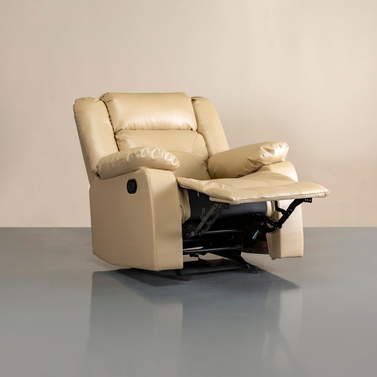 Acropolis Faux Leather 1-Seater Rocking Recliner - Beige