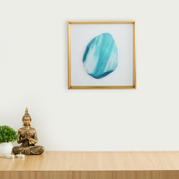 Artistry Teal Mirror Glass Art Picture Frame- Canvas- 40 x 40 cm