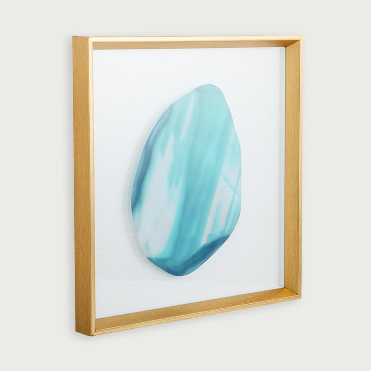 Artistry Teal Mirror Glass Art Picture Frame- Canvas- 40 x 40 cm