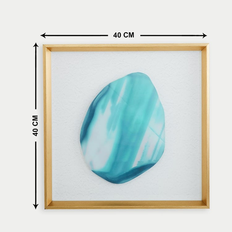 Artistry Teal Mirror Glass Art Picture Frame- Canvas- 40 x 40 cm