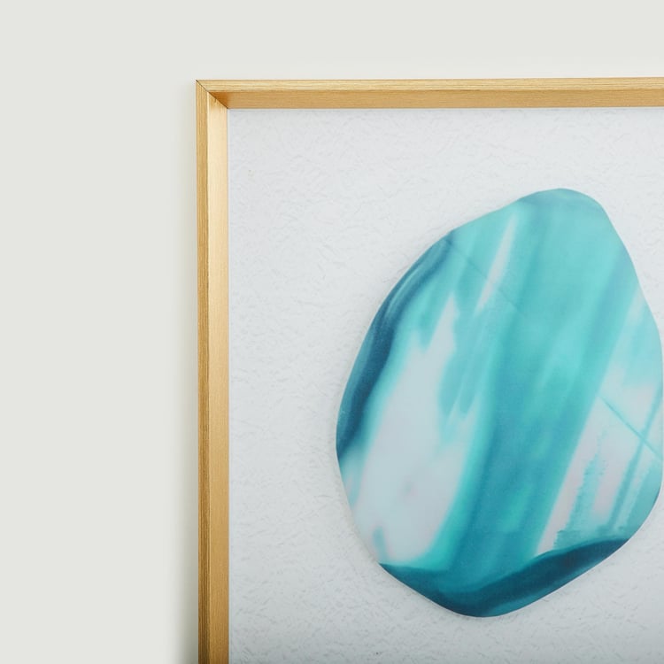 Artistry Teal Mirror Glass Art Picture Frame- Canvas- 40 x 40 cm