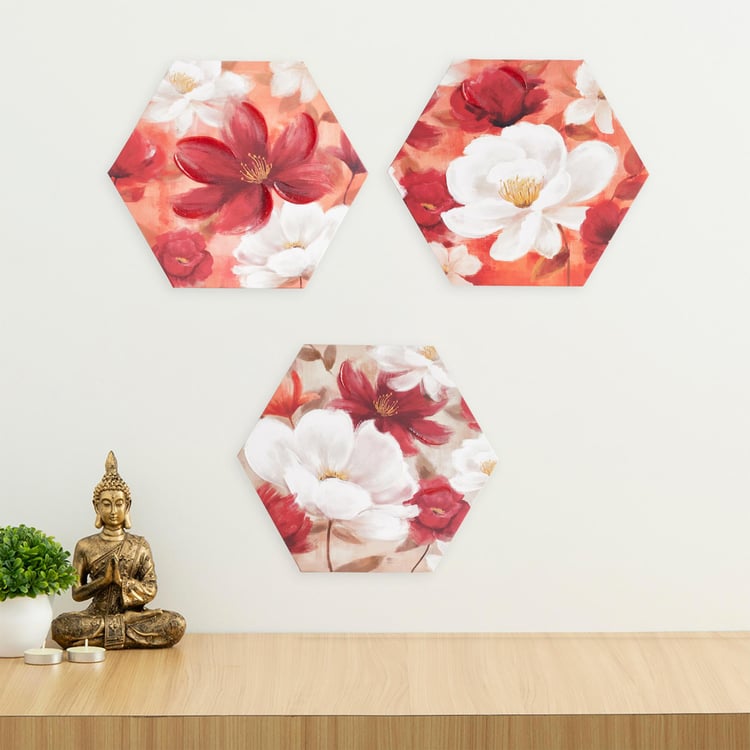 Brezza Hexagon Flower Picture Frame - Set of 3