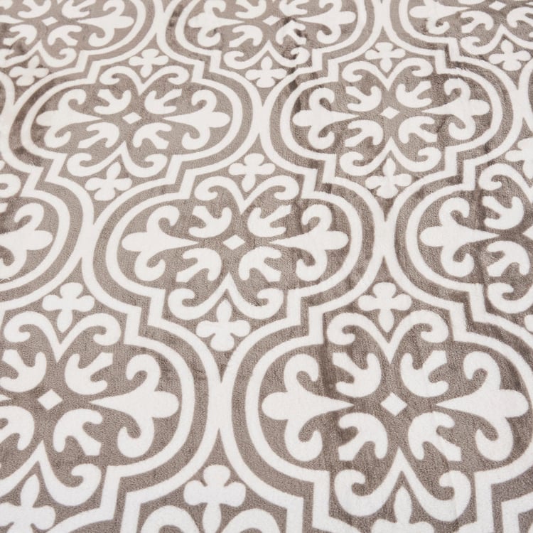 Spinel Grey Printed Soft Lightweight Single Blanket