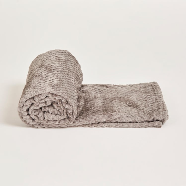 Spinel - Grey - Textured Super Soft Lightweight Single Bed Throw