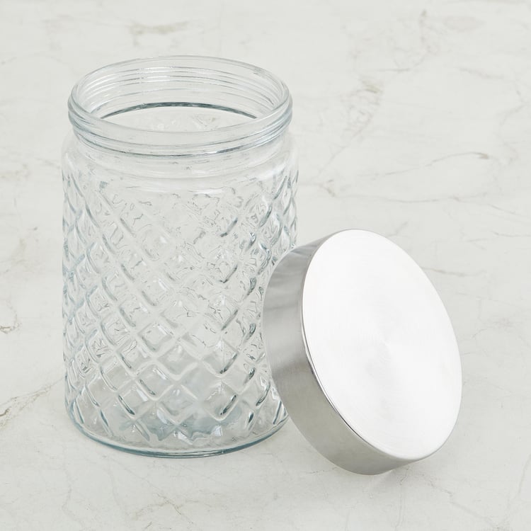 Corsica Essentials Metal Lid Glass Storage Jar - 1.3L