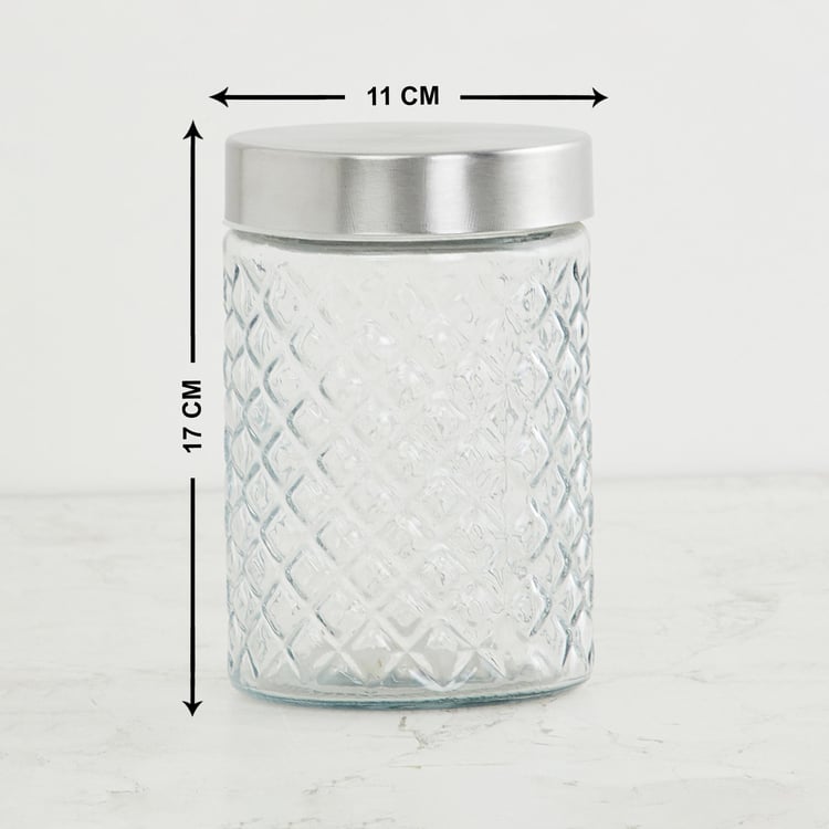 Corsica Essentials Metal Lid Glass Storage Jar - 1.3L