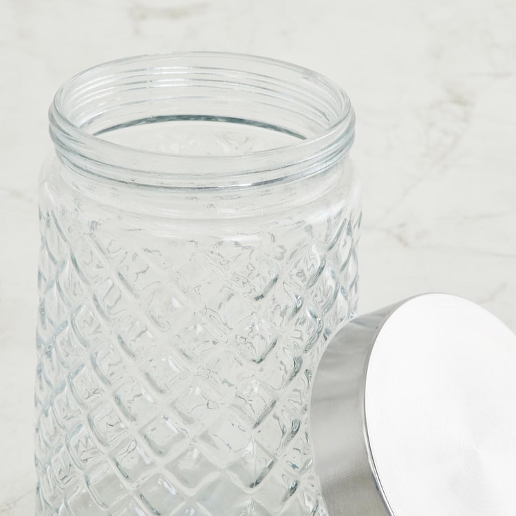 Corsica Essentials Metal Lid Glass Storage Jar - 1.3L