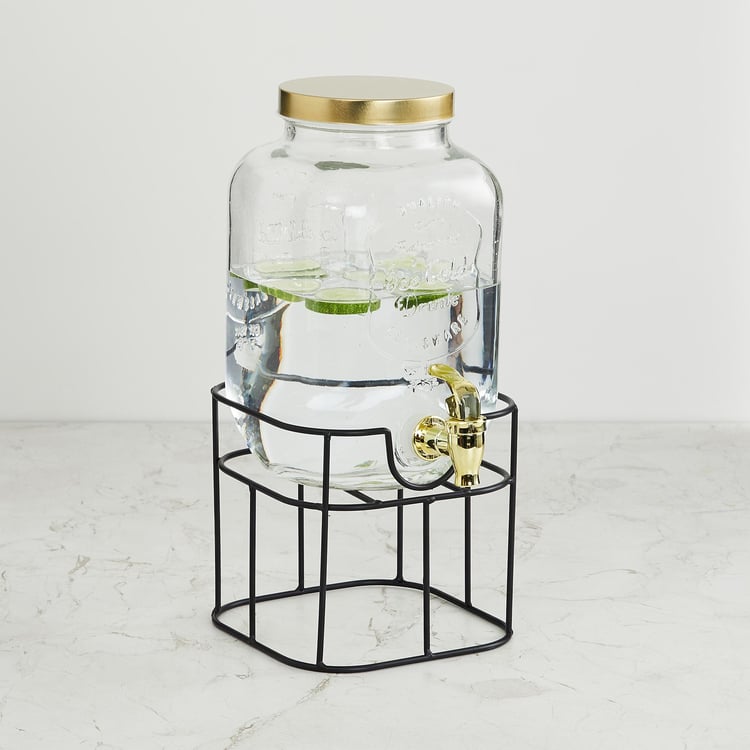 Corsica Essentials Glass Dispenser with Stand - 4L