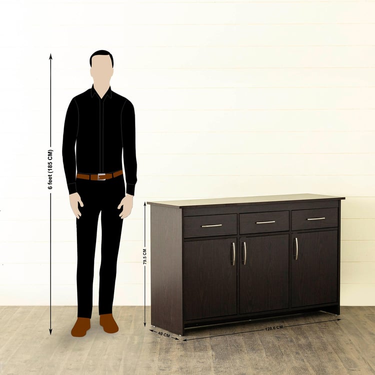 Helios Arvis Morris 3-Door Multipurpose Cabinet - Brown