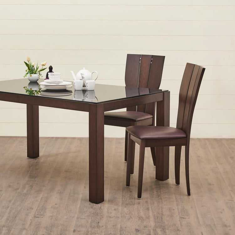 Spectra Brown Beech Wood Set Of 2 Dining Chair