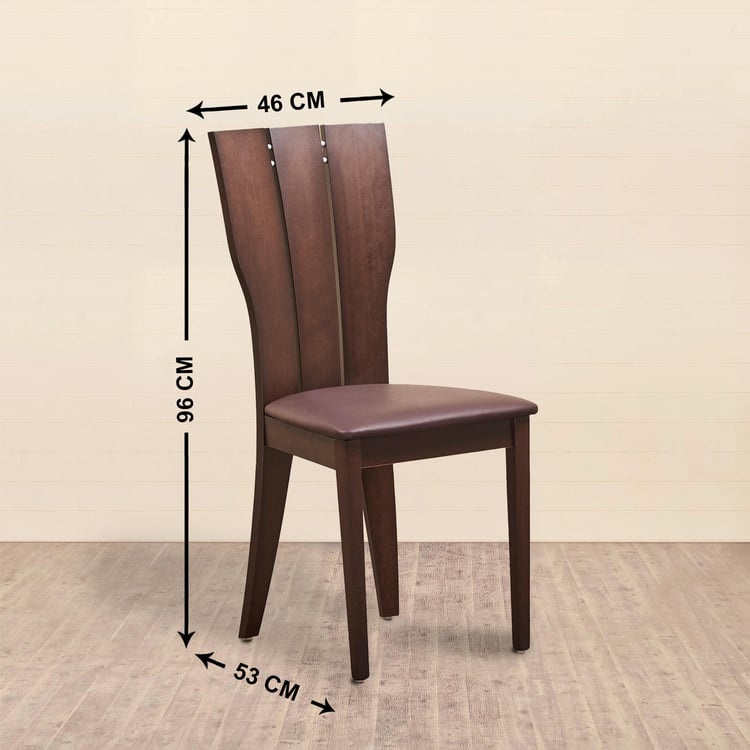 Spectra Brown Beech Wood Set Of 2 Dining Chair