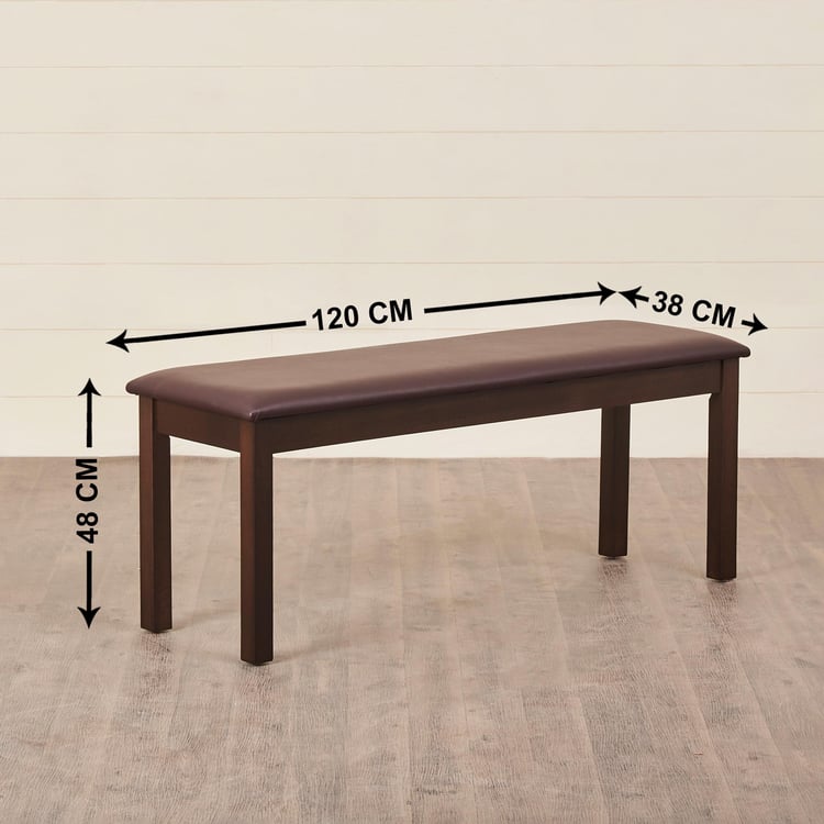 Spectra Faux Leather Dining Bench - Brown
