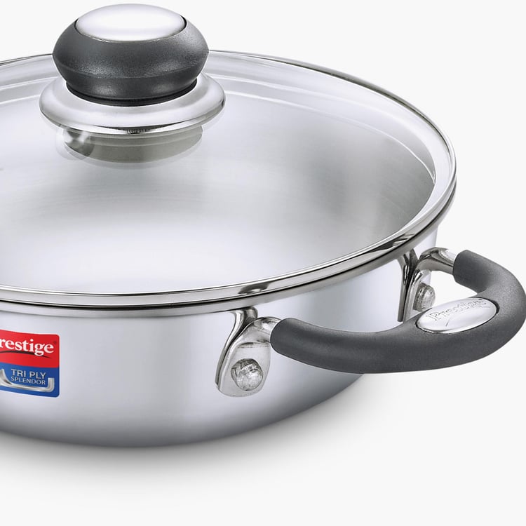 PRESTIGE Splendor Silver Aluminum And Steel Kadhai With Lid - 33cm