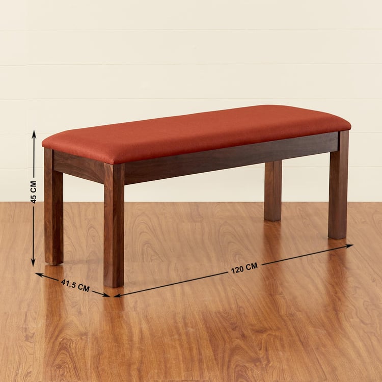 Veda Sheesham Wood Big Dining Bench - Rust