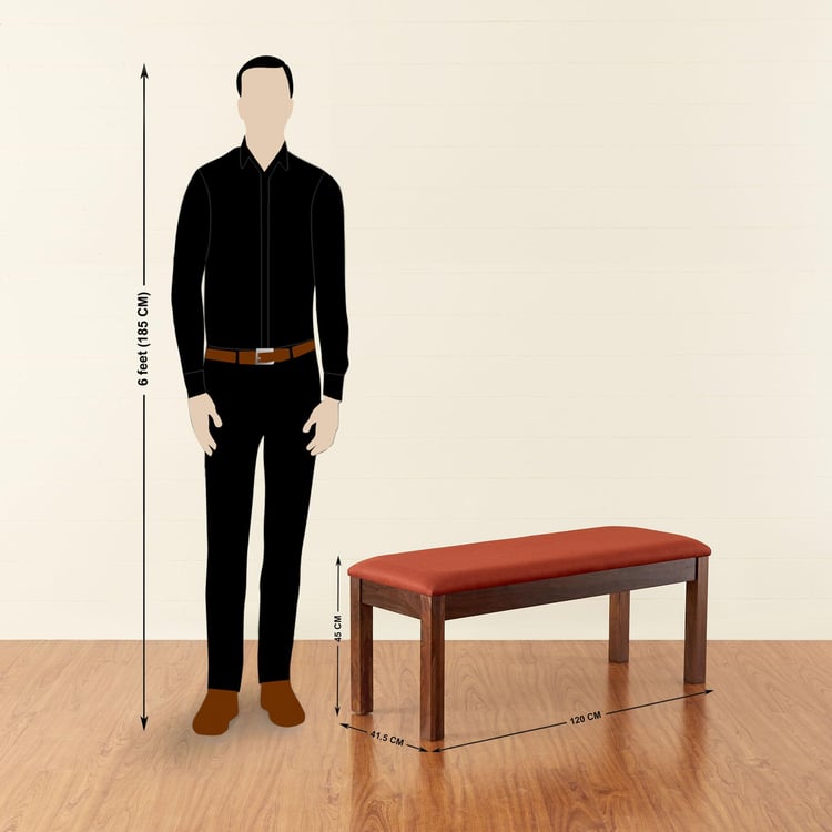 Veda Sheesham Wood Big Dining Bench - Rust