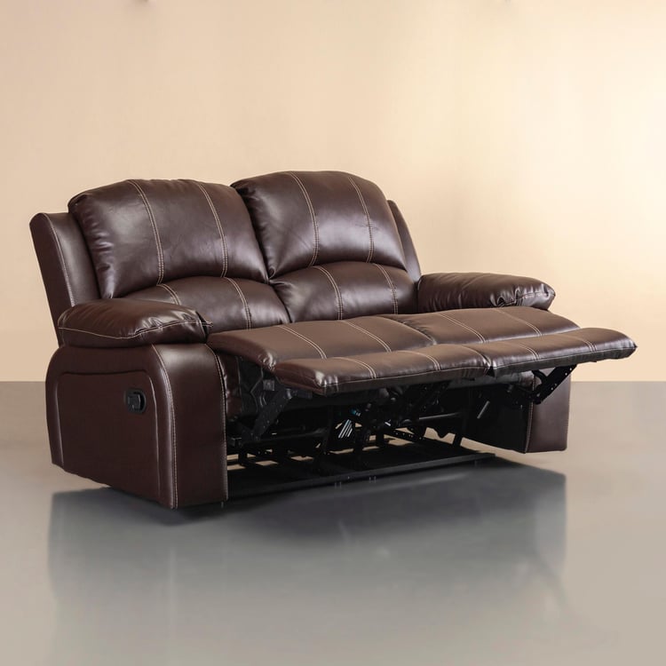 Buy Madrid Nxt Dark Brown Faux Leather Two Seater Recliner 156cm from