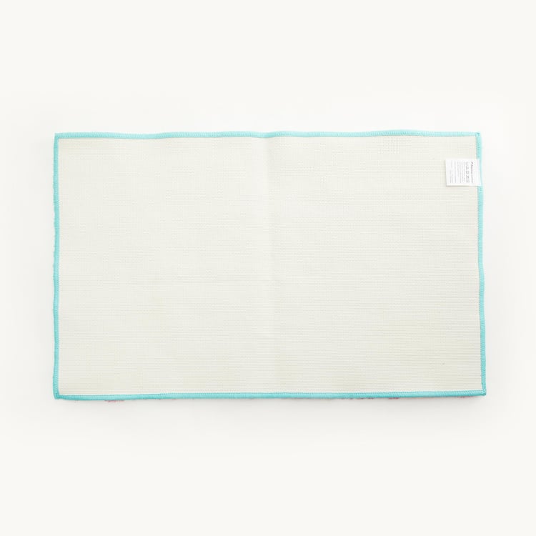 Kalhara Lotus Printed Teal Bathmat- 49 x 75 cm