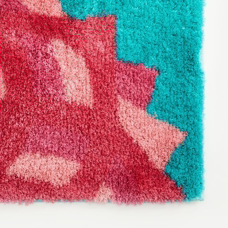 Kalhara Lotus Printed Teal Bathmat- 49 x 75 cm