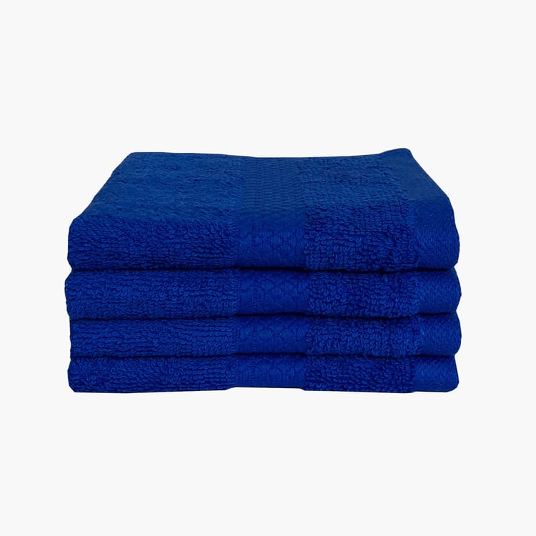 SPACES Colorfas-Blue Easy Care Face Towel-Set of 4