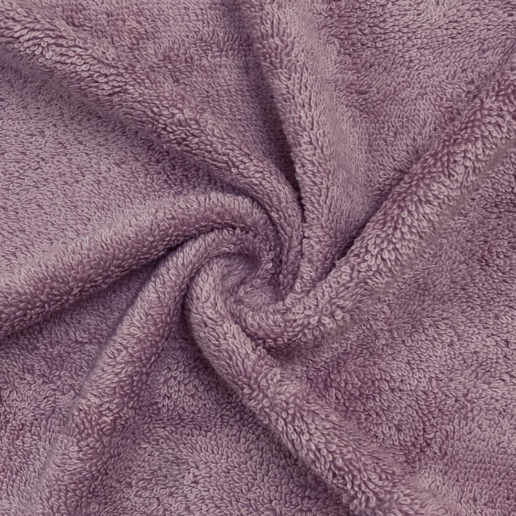 SPACES Organic Cotton - Purple Solid Hand Towel Set - 40 Cm x 40 Cm - Set of 2