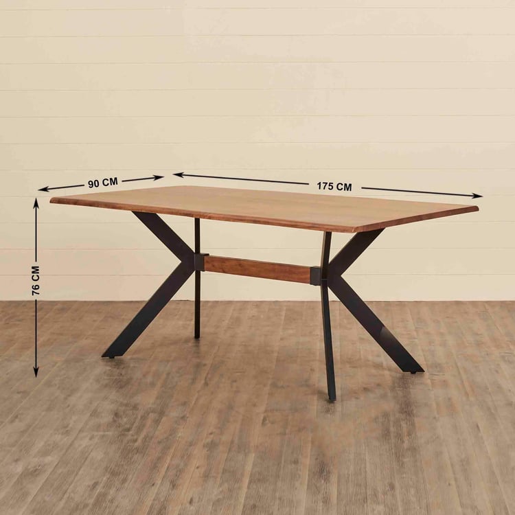 Nico Acacia Wood 6-Seater Dining Table - Brown